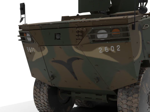 Korean armored vehicle K-808 with K-6 3D Model