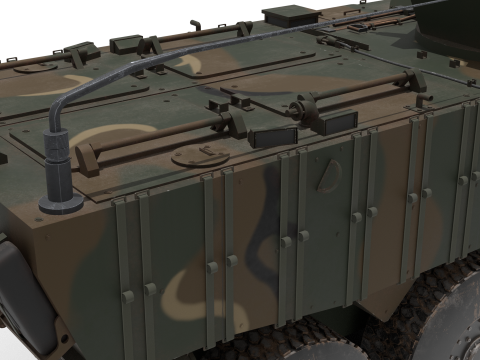 Korean armored vehicle K-808 with K-6 Modelo 3D