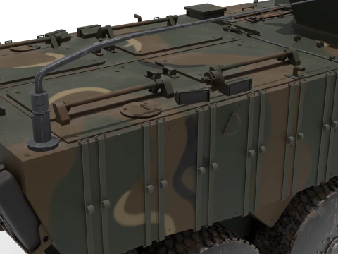 Korean armored vehicle K-808 with K-6 3D Model