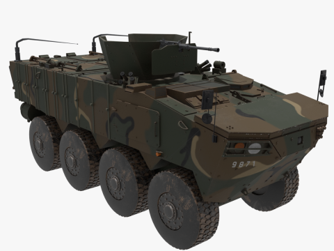 Korean armored vehicle K-808 with K-6 Modelo 3D