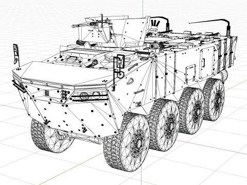 Korean armored vehicle K-808 with K-6 Modelo 3D