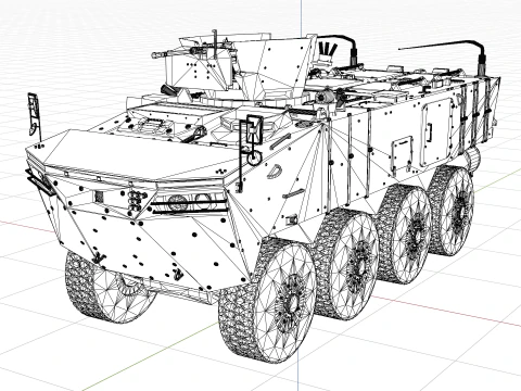 Korean armored vehicle K-808 with K-6 3D Model