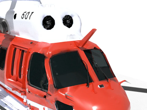 Korea Forest Service helicopter 3D Model