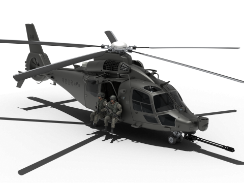 Korean attack helicopter LAH rappel version 3Dモデル