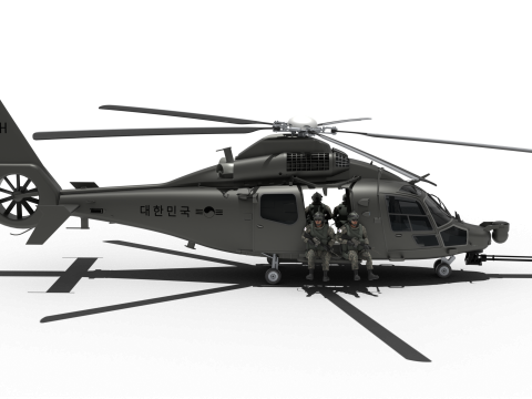 Korean attack helicopter LAH rappel version 3D Model
