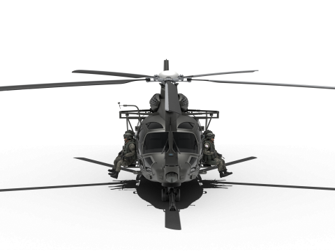 Korean attack helicopter LAH rappel version 3D Model