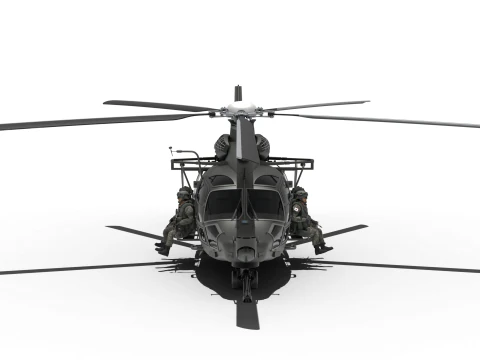 Korean attack helicopter LAH rappel version 3D Model