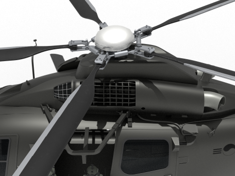 Korean attack helicopter LAH rappel version 3D Model