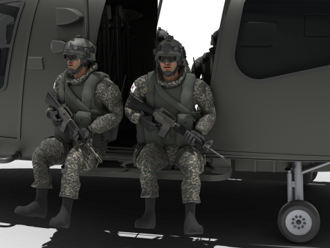 Korean attack helicopter LAH rappel version 3D Model