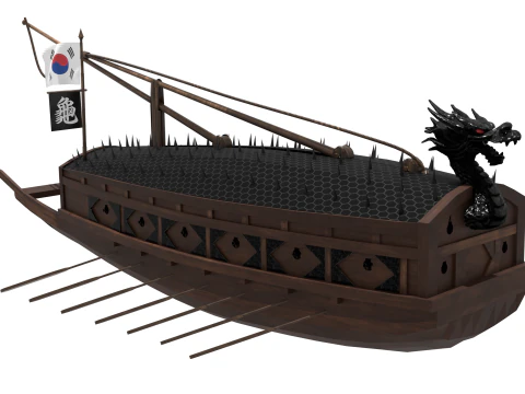 Turtle ship made by Admiral Yi Sun-sin of Korea 3D Model