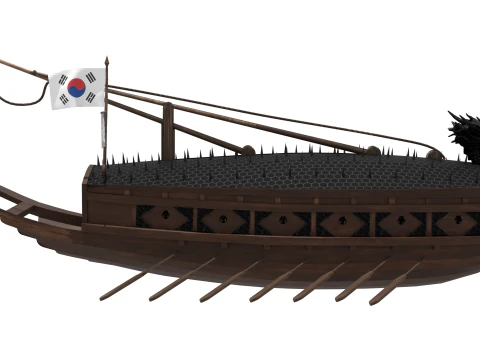 韩国李舜臣海军上将建造的龟船 3D 模型