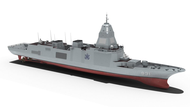 Korean next-generation destroyer KDDX-3 Modello 3D .c4d .max .obj .3ds .fbx .stl .blend 