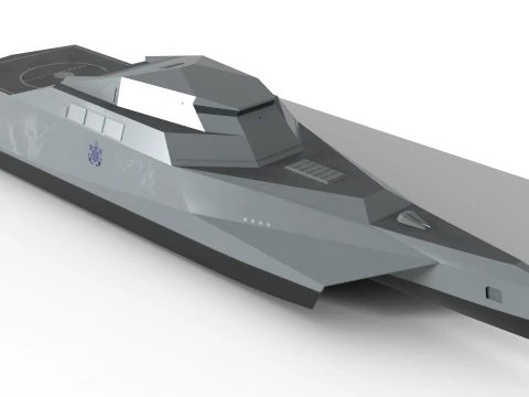 韓国の無人指揮管制船 3Dモデル