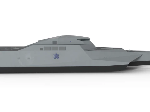 Korean drone command and control ship 3D Model