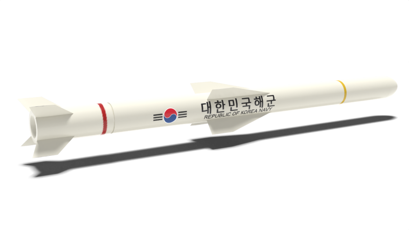 Korean anti-ship missile Haeseong2 3D Modell .c4d .max .obj .3ds .fbx .stl .blend 