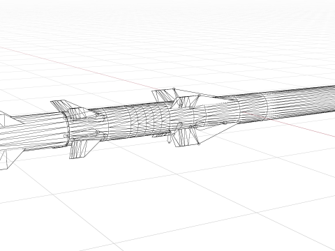 Korean anti-ship missile Haeseong2 3D Modell