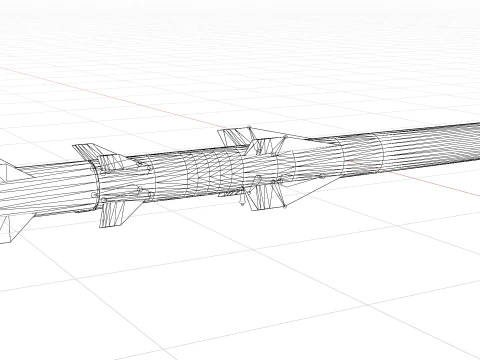 한국형 대함미사일 해성2호 3D 모델