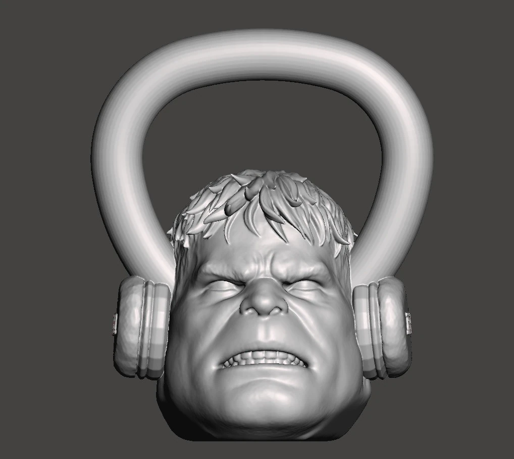 Kettlebell Hulk 10kg - Concrete or cement 3D Print Model .c4d .max .obj .3ds .fbx .stl .blend 