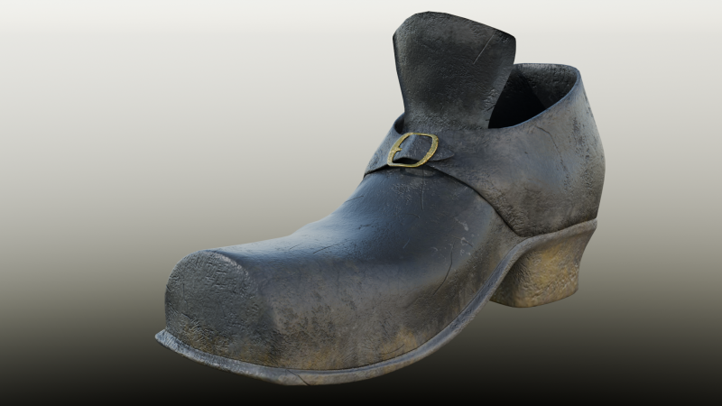 18th century Swedish military shoe skor Modelo 3D .c4d .max .obj .3ds .fbx .stl .blend