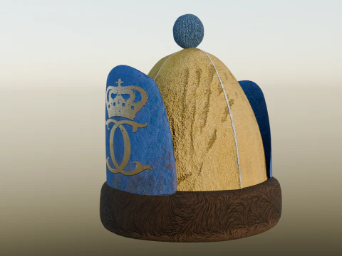 İsve&ccedil; Bombacı Şapkası d&uuml;ş&uuml;k poli oyuna hazır 3D Model