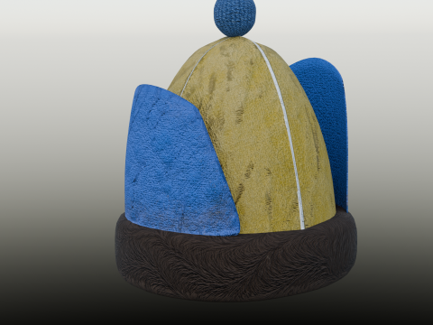 Swedish Grenadier Cap low poly game ready 3D Модель