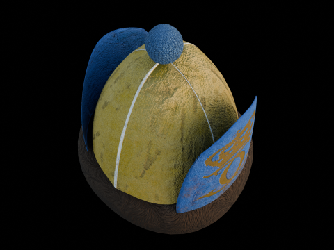 Swedish Grenadier Cap low poly game ready 3D Модель