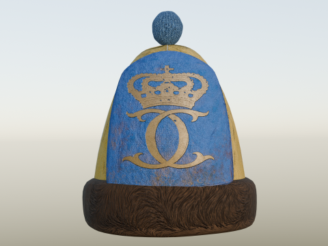 Swedish Grenadier Cap low poly game ready 3D Модель