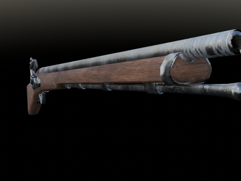 Swedish M1698 Flintlock Musket low poly 3Dモデル