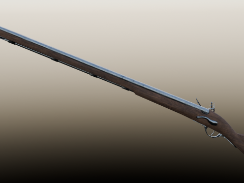 Swedish M1698 Flintlock Musket low poly 3Dモデル