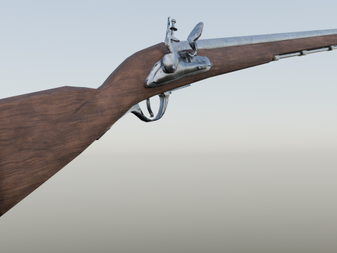 Swedish M1698 Flintlock Musket low poly 3Dモデル