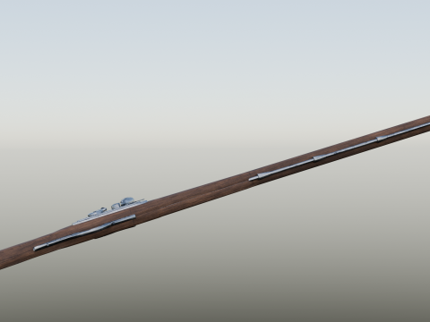 Swedish M1698 Flintlock Musket low poly 3Dモデル