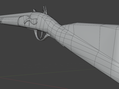 Swedish M1698 Flintlock Musket low poly 3Dモデル
