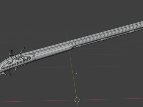 Swedish M1698 Flintlock Musket low poly 3Dモデル