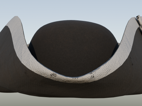 18th century Tricorne Hat with rosette low poly game ready Model 3D