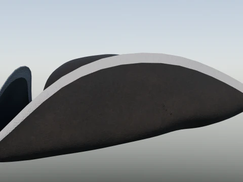 18th century Tricorne Hat with rosette low poly game ready 3D Model
