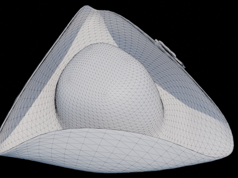 18th century Tricorne Hat with rosette low poly game ready Model 3D