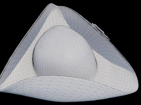 18th century Tricorne Hat with rosette low poly game ready 3D Model