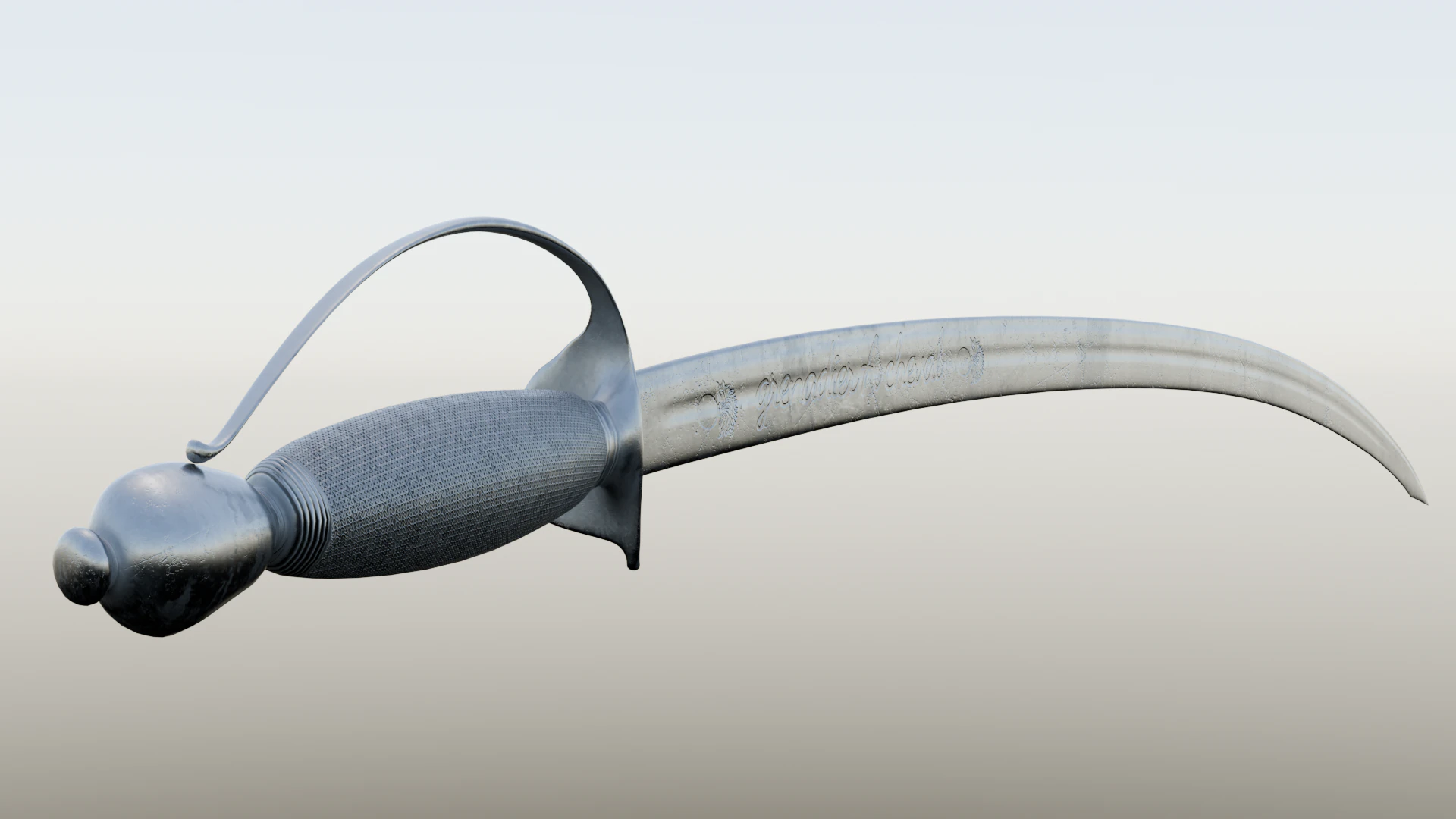 18th century French Grenadiers Cheval sword sabre 3D Model .c4d .max .obj .3ds .fbx .stl .blend