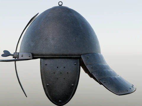 Lobster-tailed pot helmet pappenheimer 3D Model