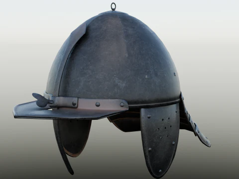 Lobster-tailed pot helmet pappenheimer 3D Model