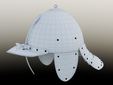 Lobster-tailed pot helmet pappenheimer 3D 模型