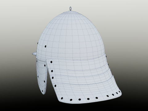 Lobster-tailed pot helmet pappenheimer 3D 模型