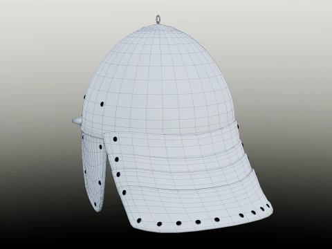 Lobster-tailed pot helmet pappenheimer 3D Model