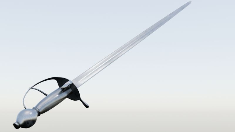 Swedish 18th century Sword m-1685 game ready 3D Model .c4d .max .obj .3ds .fbx .stl .blend