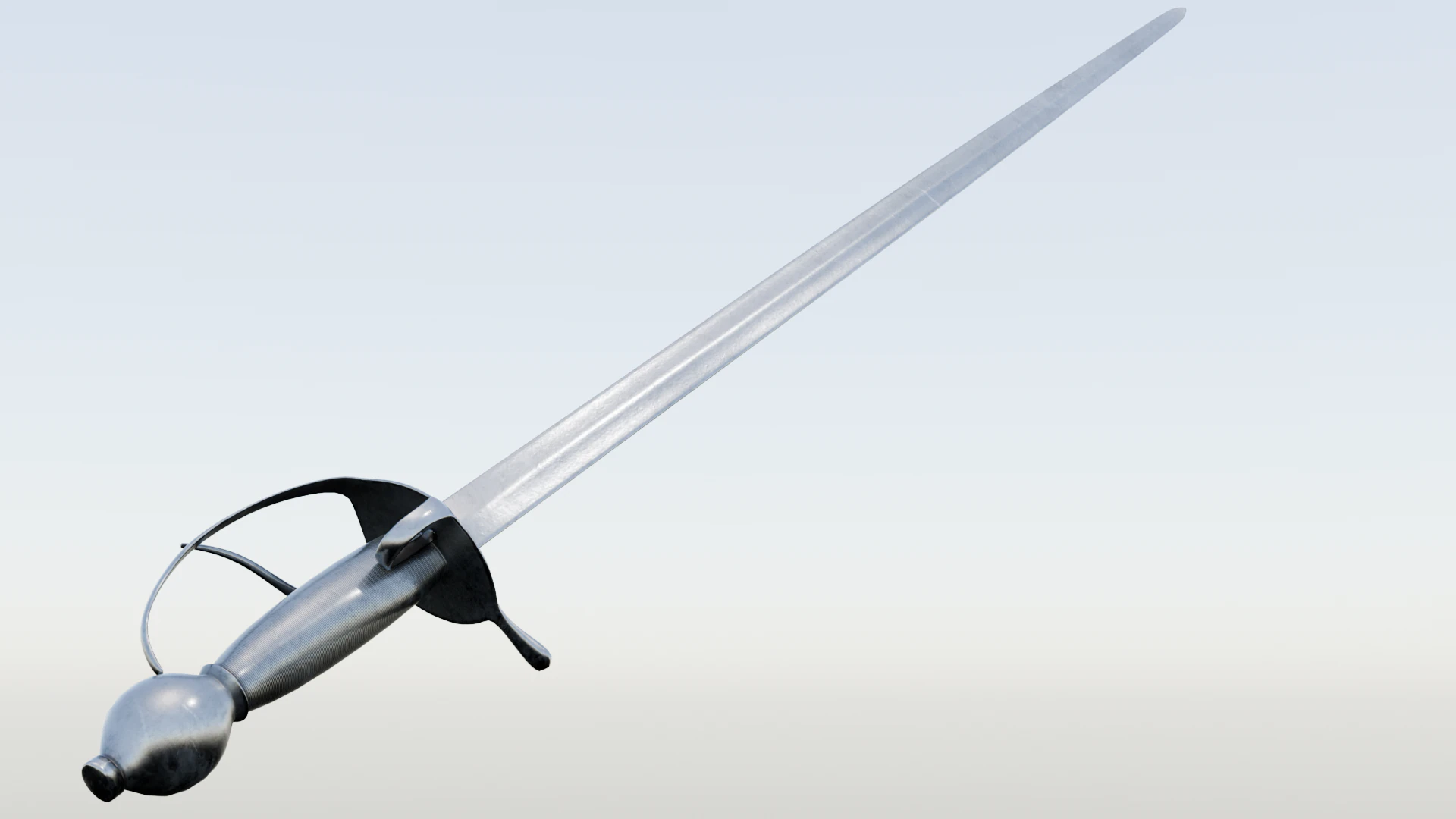 Swedish 18th century Sword m-1685 game ready 3D Model .c4d .max .obj .3ds .fbx .stl .blend