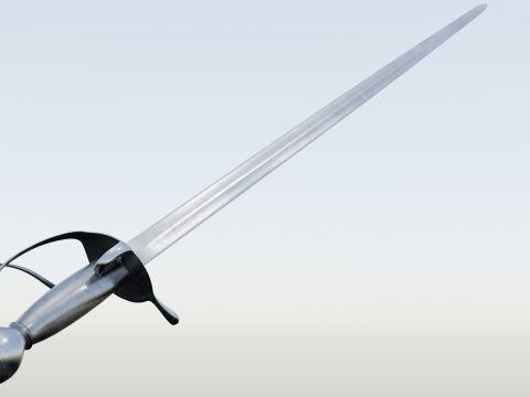 Swedish 18th century Sword m-1685 game ready 3D Model