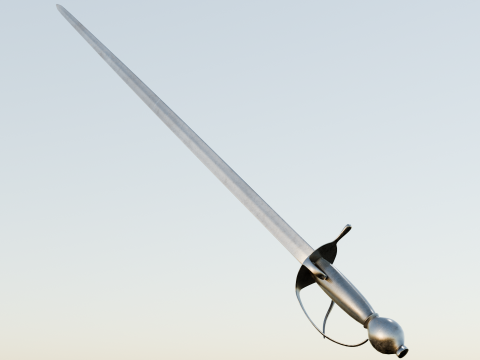 Swedish 18th century Sword m-1685 game ready 3D Model