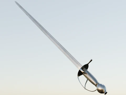 Swedish 18th century Sword m-1685 game ready 3D Model