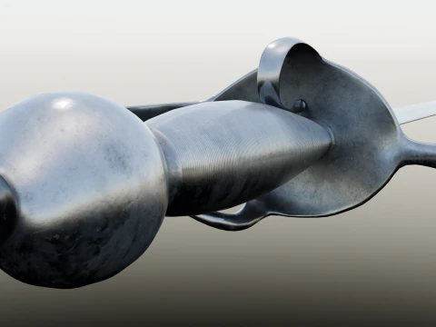Swedish 18th century Sword m-1685 game ready 3D Model