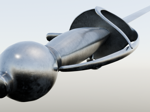 Swedish 18th century Sword m-1685 game ready 3D Model